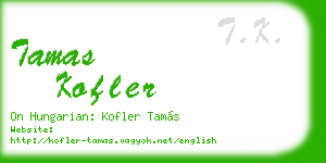 tamas kofler business card